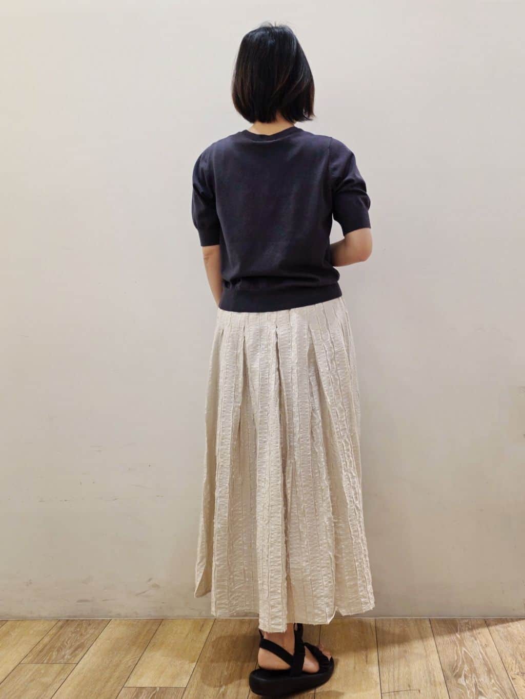 yuyuさんの「OPAQUE.CLIP｜ロゴジャカードニット【洗濯機OK】」を使ったコーディネート