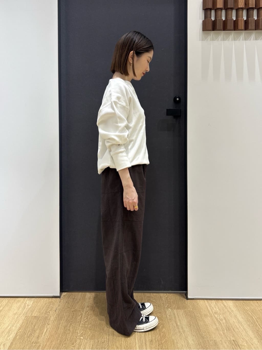 risaさんの「Dessin｜【前後2WAY/洗える】ドロストリブカットソー」を使ったコーディネート