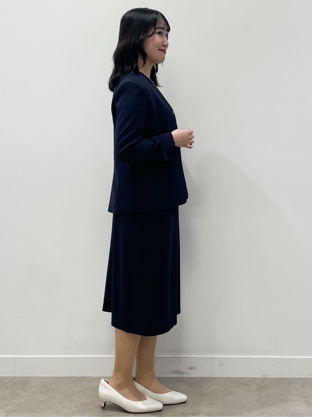 yukariさんの「Reflect｜【SS-4Lサイズ／通勤／セットアップ可】ノーカラージャケット」を使ったコーディネート