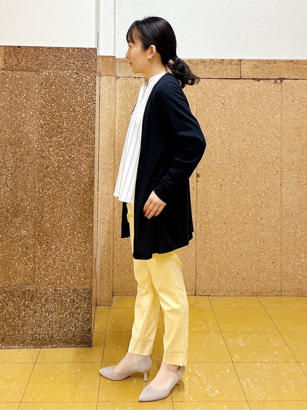 hattoriさんの「INDIVI｜【洗える／着心地楽ちん】ブラウス風ストライプカットソートップス」を使ったコーディネート