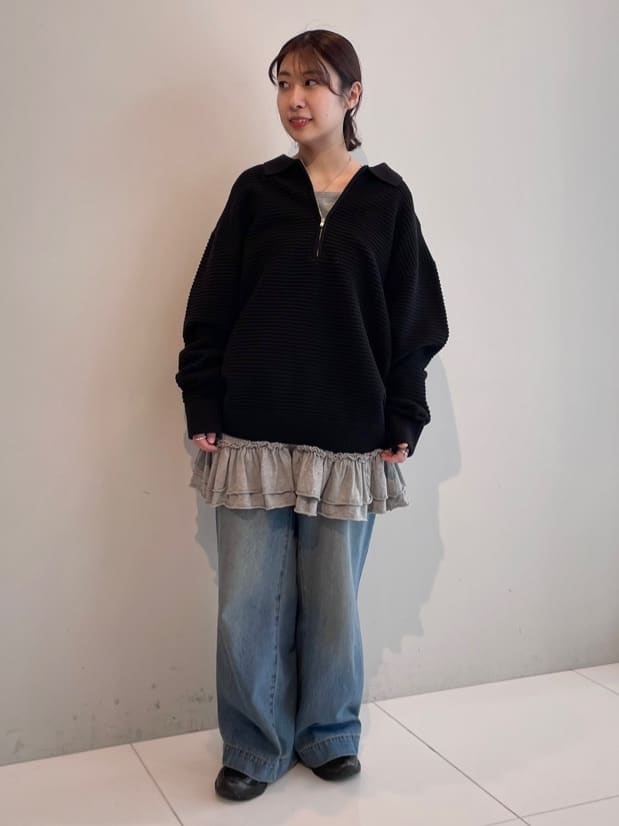 abeさんの「tk.TAKEO KIKUCHI｜ハーフジップニットポロシャツ」を使ったコーディネート