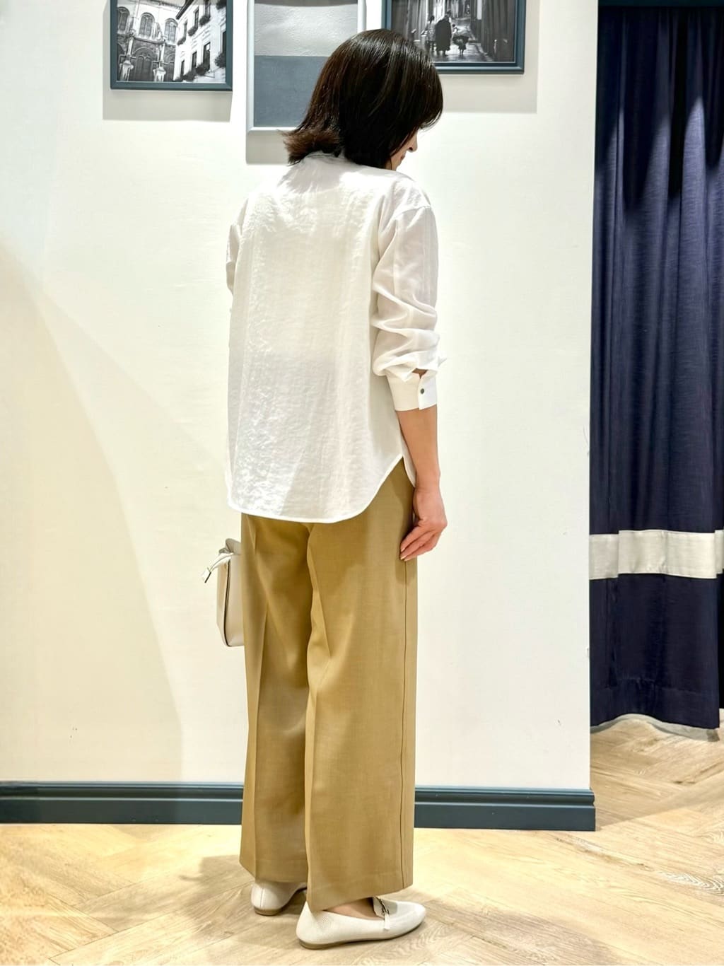 Lilyさんの「grove｜【洗える/お仕事にも】ウエストすっきりベルト付ワイドパンツ」を使ったコーディネート