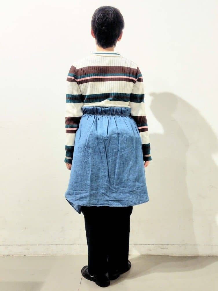 kodamaさんの「THE SHOP TK｜衿付マルチボーダーニット」を使ったコーディネート