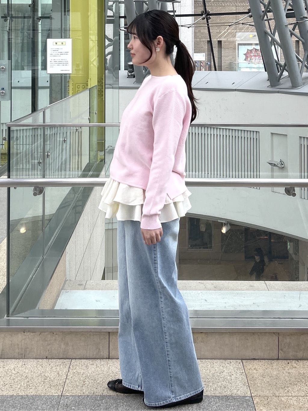 sayaさんの「OPAQUE.CLIP｜【UV】ボートネックガーターニット《6col／洗濯機OK》」を使ったコーディネート