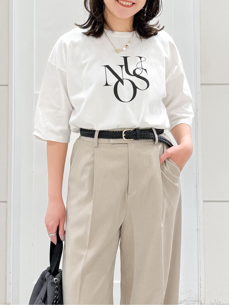 yuka.aさんの「OPAQUE.CLIP｜美脚ストレッチストレートワイドパンツ【洗濯機OK】」を使ったコーディネート