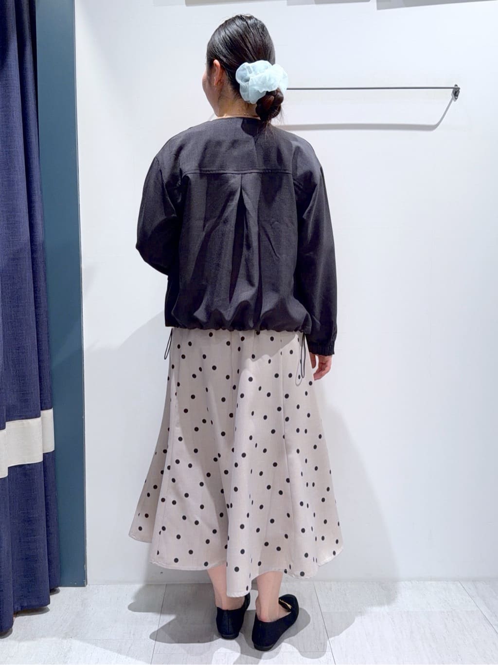 あんりさんの「grove｜【洗える】麻調ノーカラーブルゾン」を使ったコーディネート