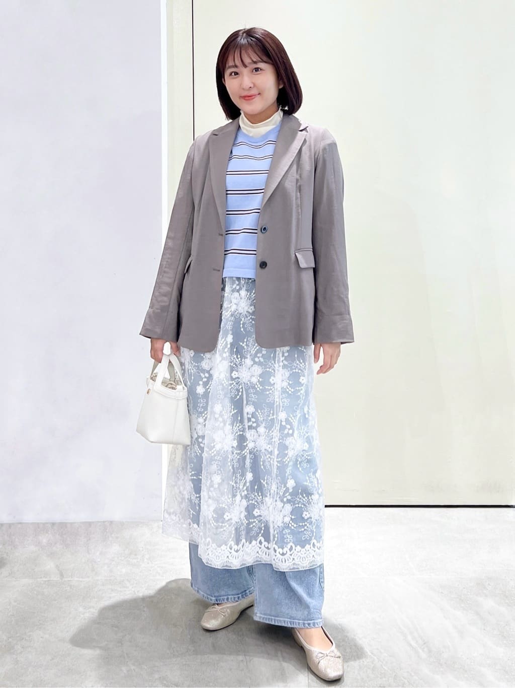 Unaさんの「OPAQUE.CLIP｜シアーハイネックトップス【洗濯機OK】」を使ったコーディネート