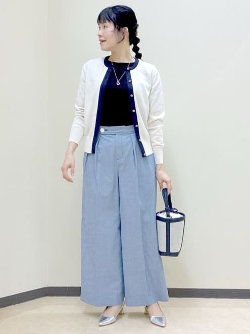  beni_gingerさんの「Reflect｜【アンサンブル可】バイカラーカーディガン」を使ったコーディネート
