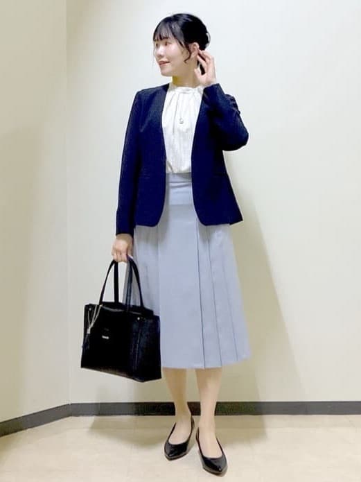  beni_gingerさんの「Reflect｜【SS-4Lサイズ／通勤／セットアップ可】ノーカラージャケット」を使ったコーディネート