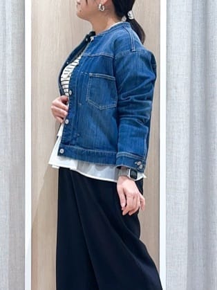 naoさんの「grove｜着心地軽やか、動きやすいストレッチデニムジャケット」を使ったコーディネート