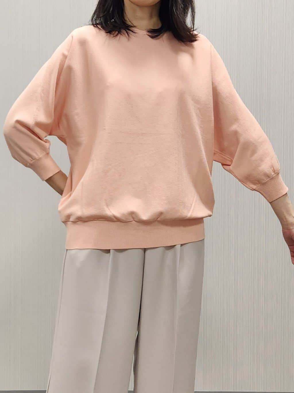 naraさんの「Dessin｜【洗える】後ろボタンニットプルオーバー七分袖」を使ったコーディネート