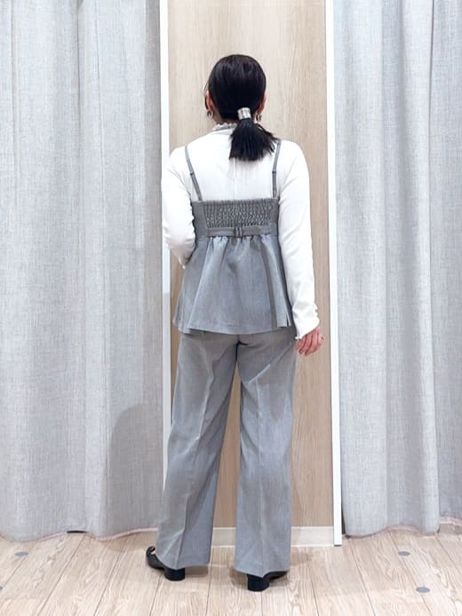 naoさんの「grove｜【カセット服】リネンライク ペプラムビスチェ」を使ったコーディネート