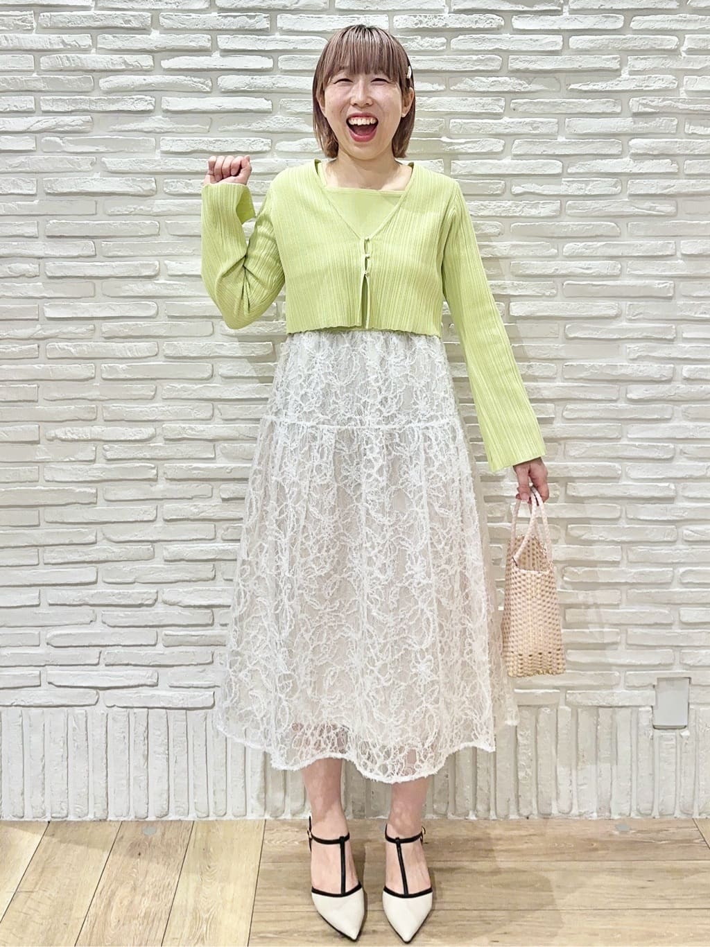 Hana...eさんの「index｜《ツインセット》カーディガン&times;ニットドッキングワンピース【洗濯機OK】」を使ったコーディネート