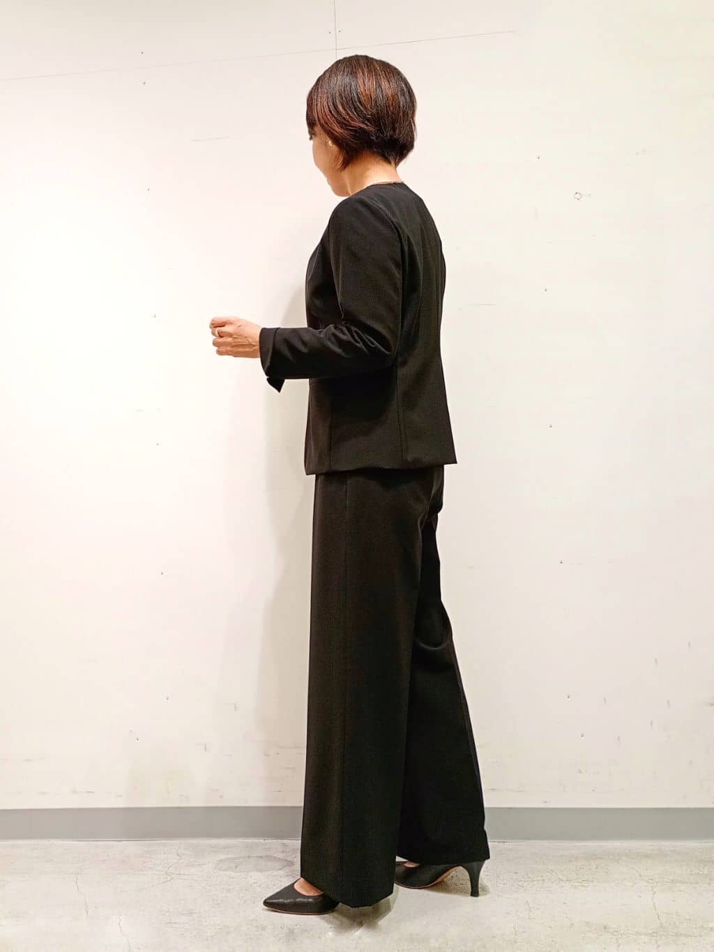 Kさんの「INDIVI｜【通勤スーツ／洗える】ストレッチカラーレスジャケット」を使ったコーディネート