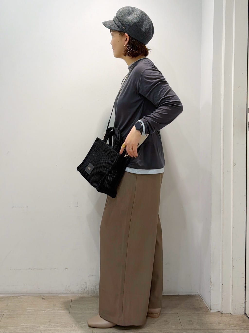 sumicaさんの「OPAQUE.CLIP｜美脚ストレッチ イージータックワイドパンツ【洗濯機OK】」を使ったコーディネート