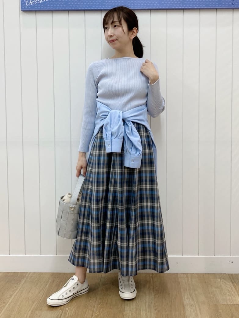yoshiさんの「Dessin｜【洗える】ボートネックリブニット」を使ったコーディネート