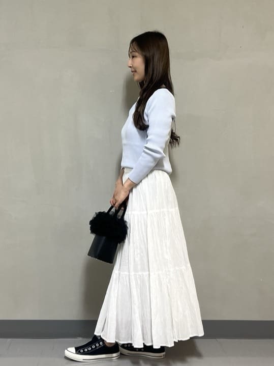 Minaさんの「Dessin｜【洗える】ボートネックリブニット」を使ったコーディネート