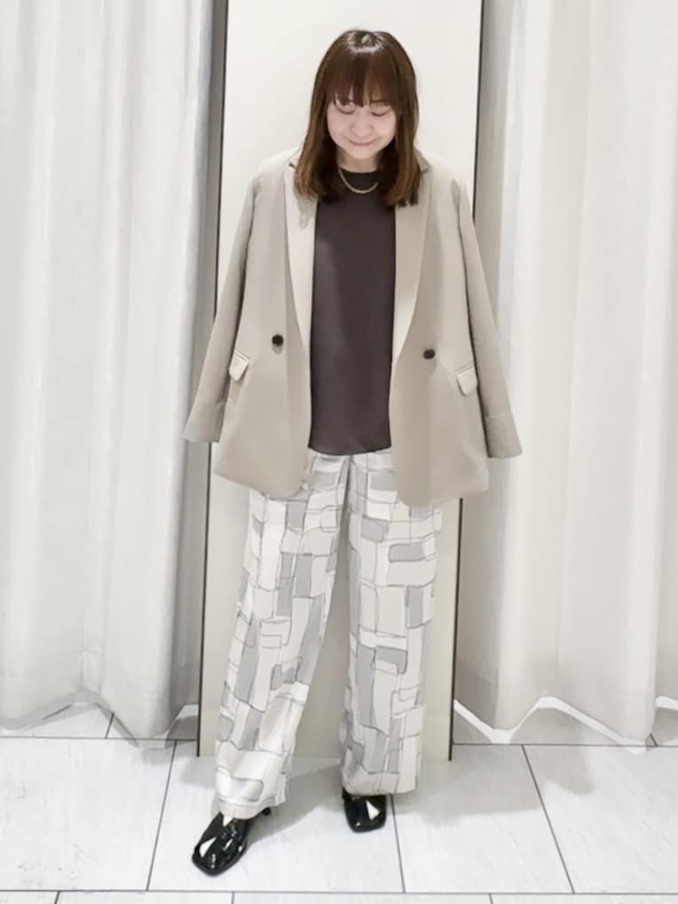 ʏᴜᴋɪᴋᴏさんの「UNTITLED｜◆【洗える/ストレッチ性】ダブルブレストジャケット」を使ったコーディネート