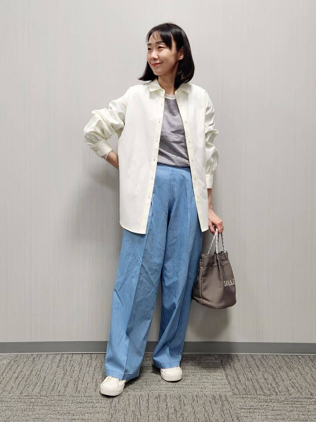 naraさんの「Dessin｜【洗える】ベーシックカラーシャツ」を使ったコーディネート