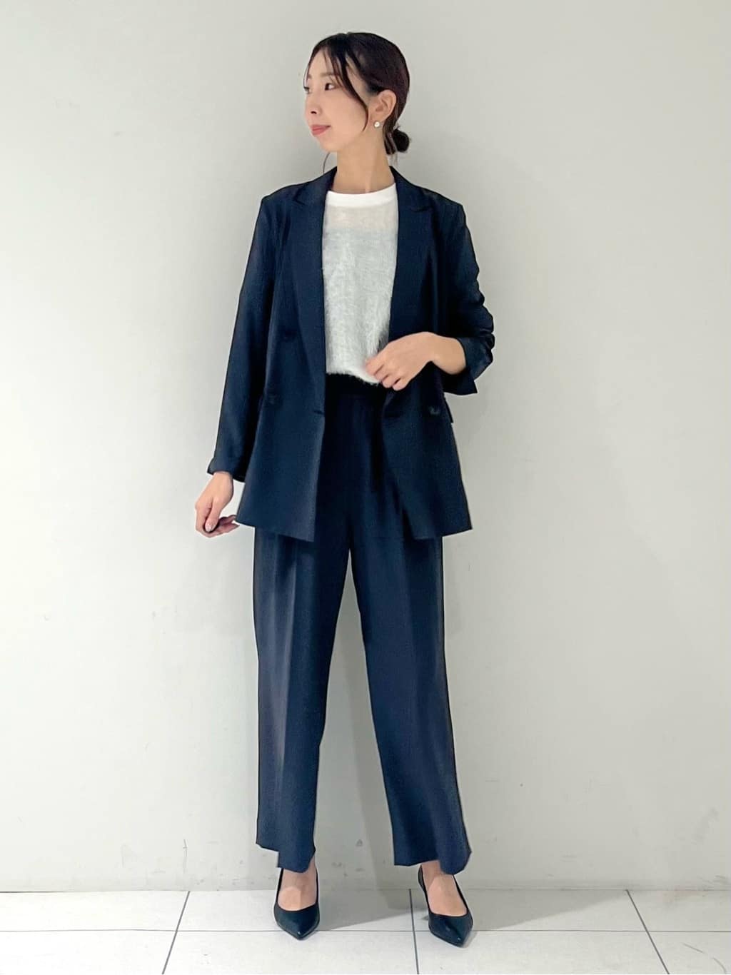 shioriさんの「INDIVI｜【軽く羽織れる！】ダブルジャケット」を使ったコーディネート