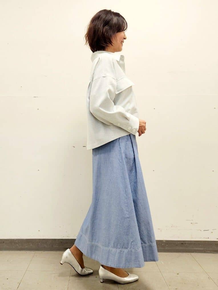 mayumayuさんの「Reflect｜リネンライクシャツブルゾン」を使ったコーディネート