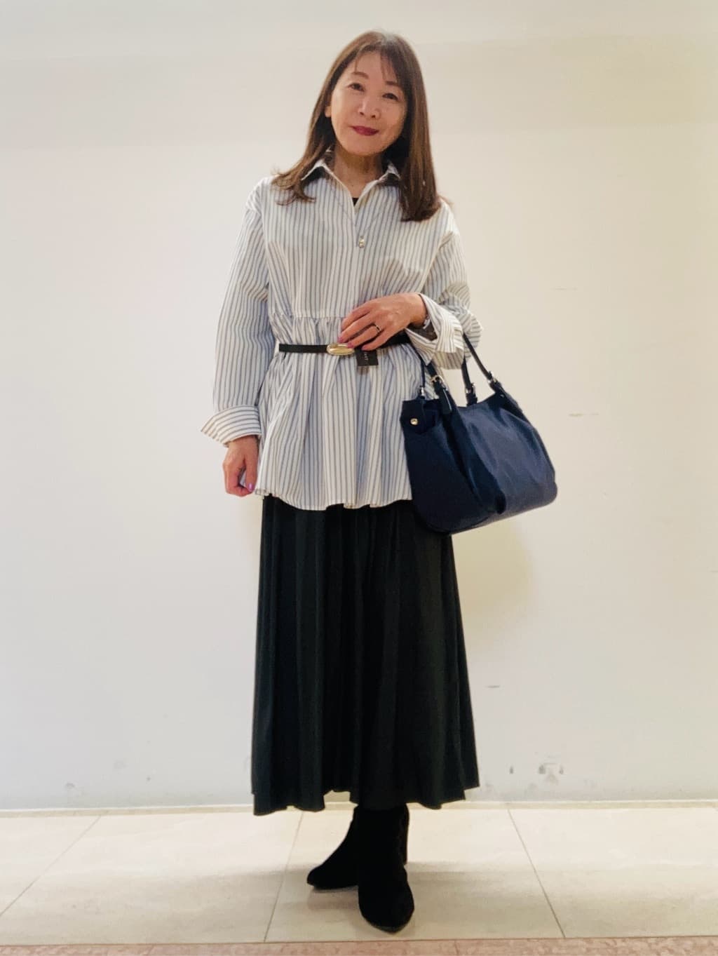 kurodaさんの「Reflect｜【レイヤードにおすすめ◎】ペプラムデザインシャツ」を使ったコーディネート