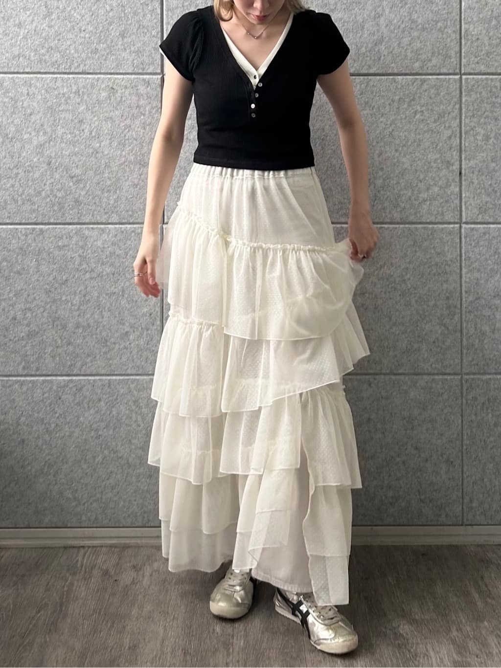 honoka Aさんの「CODE A｜M everyday rib button tee」を使ったコーディネート