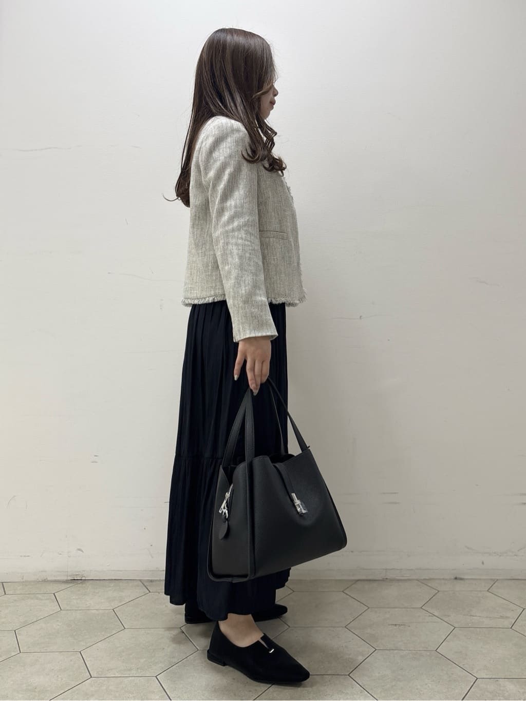 kahoさんの「INDIVI｜【洗える／華やか】袖プリーツニット」を使ったコーディネート