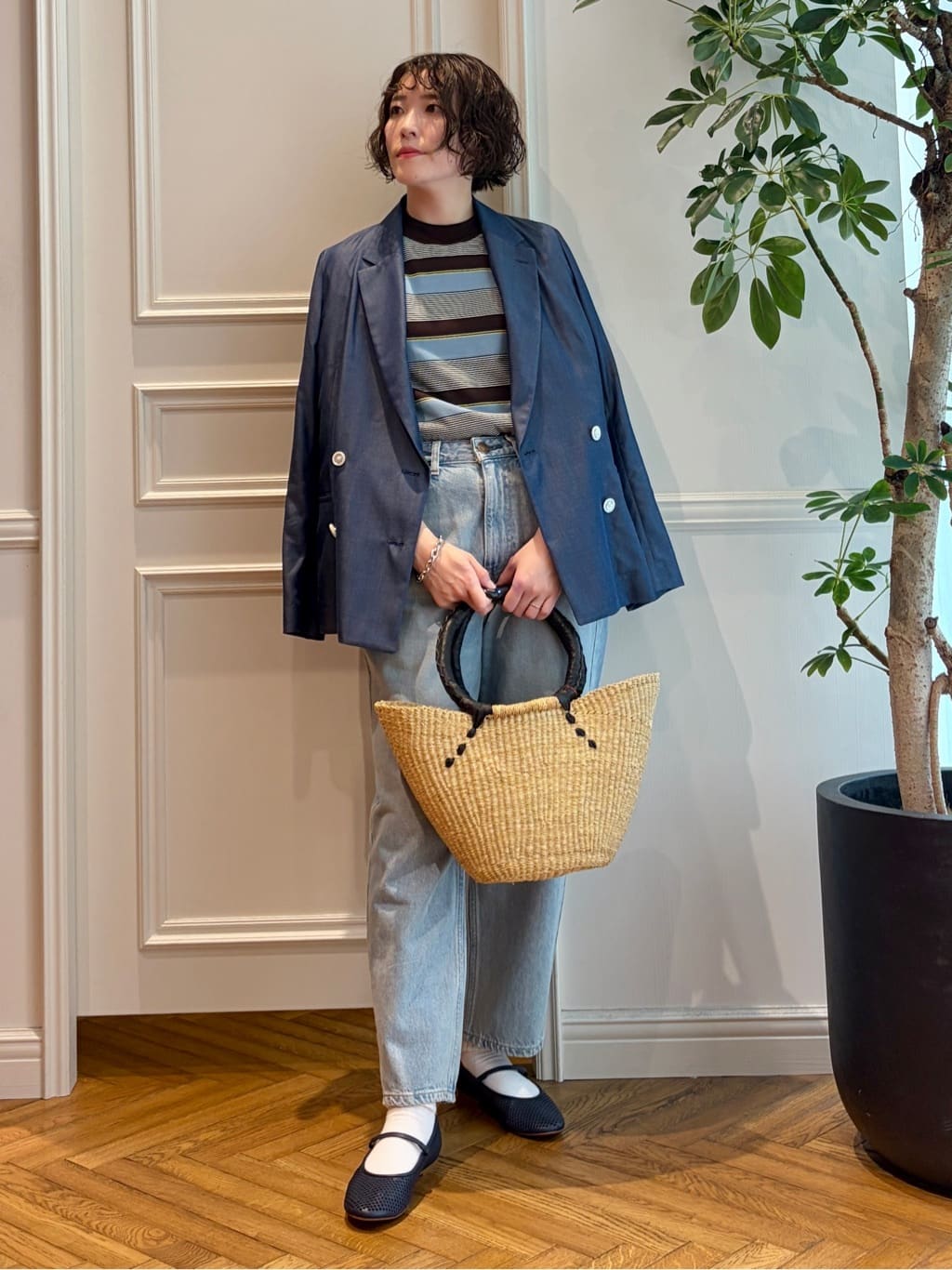 nakaoさんの「DRESSTERIOR｜◆AFRICAN SQUARE（アフリカンスクエア）ブルキナバスケット」を使ったコーディネート