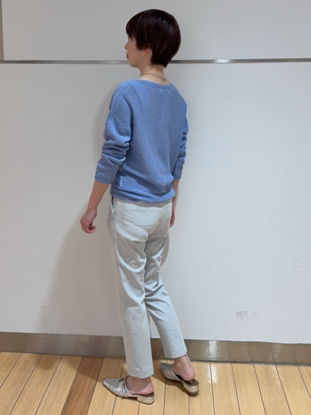 あやさんの「UNTITLED｜【古畑星夏さん着用/8色展開/程よい透け感】ドライタッチボートネックニット」を使ったコーディネート
