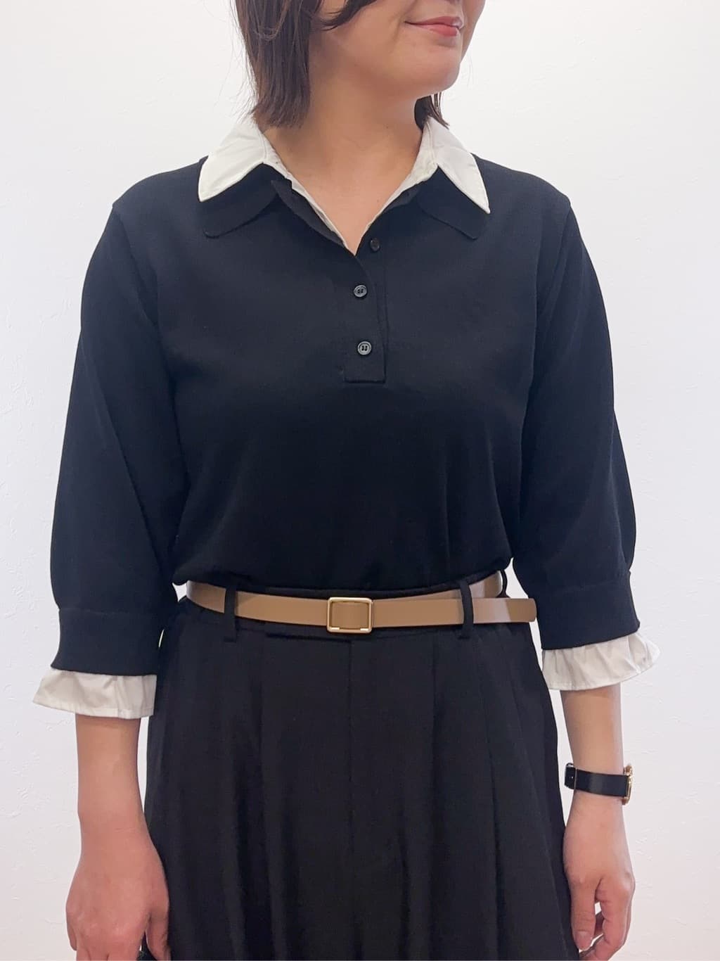 Takeさんの「OPAQUE.CLIP｜美脚ストレッチ イージータックワイドパンツ【洗濯機OK】」を使ったコーディネート