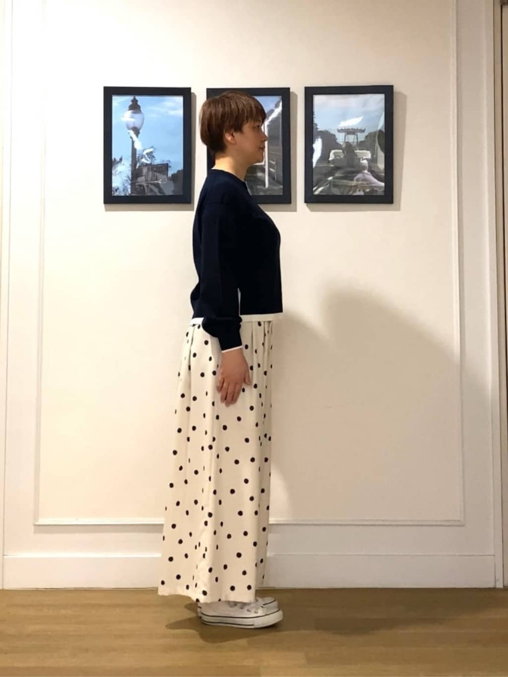 Hiroさんの「Dessin｜【洗える】バイカラーデザインニット」を使ったコーディネート