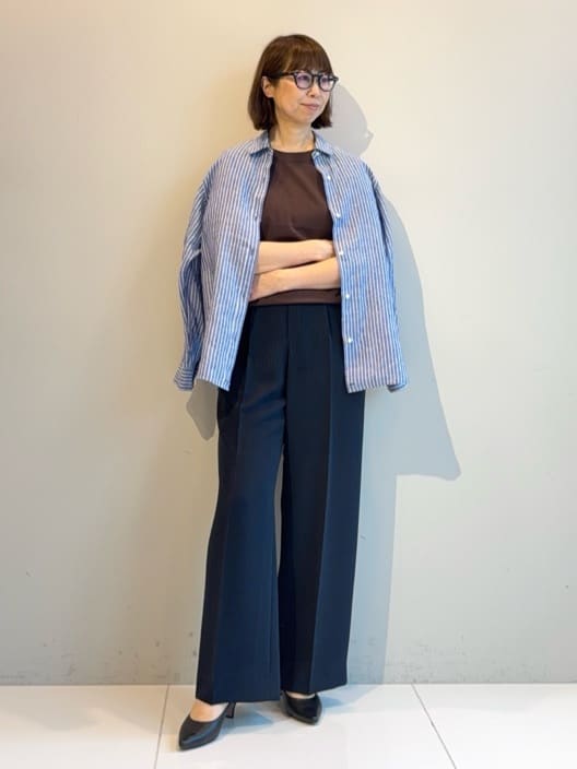 murayamaさんの「INDIVI｜【洗える／UVケア／SETUP可】着る日傘ワイドパンツ」を使ったコーディネート