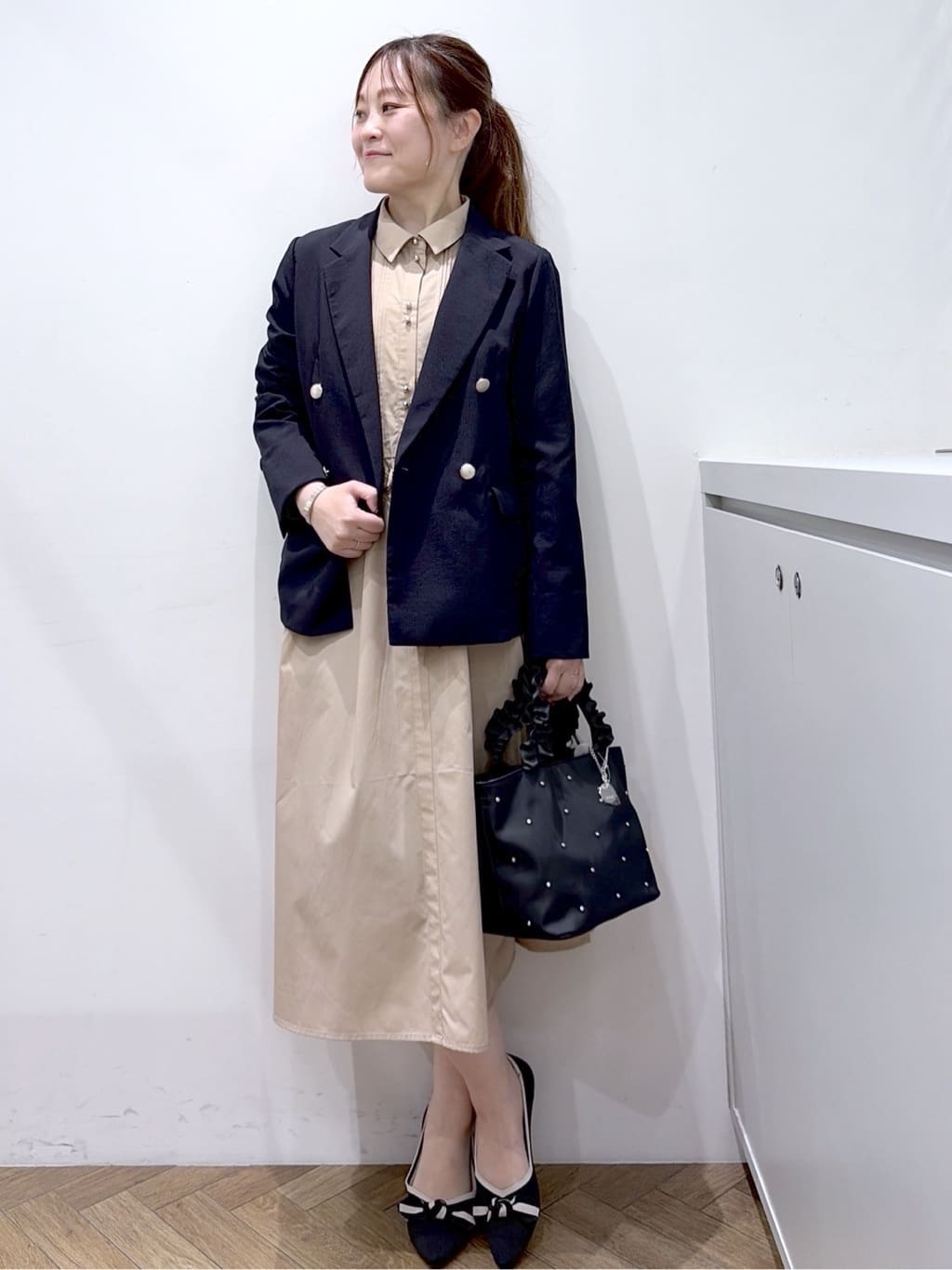 Junさんの「index｜《再入荷》ダブルブレストテーラードジャケット【接触冷感／吸水速乾／イージーアイロン／防シワ／洗濯機O」を使ったコーディネート