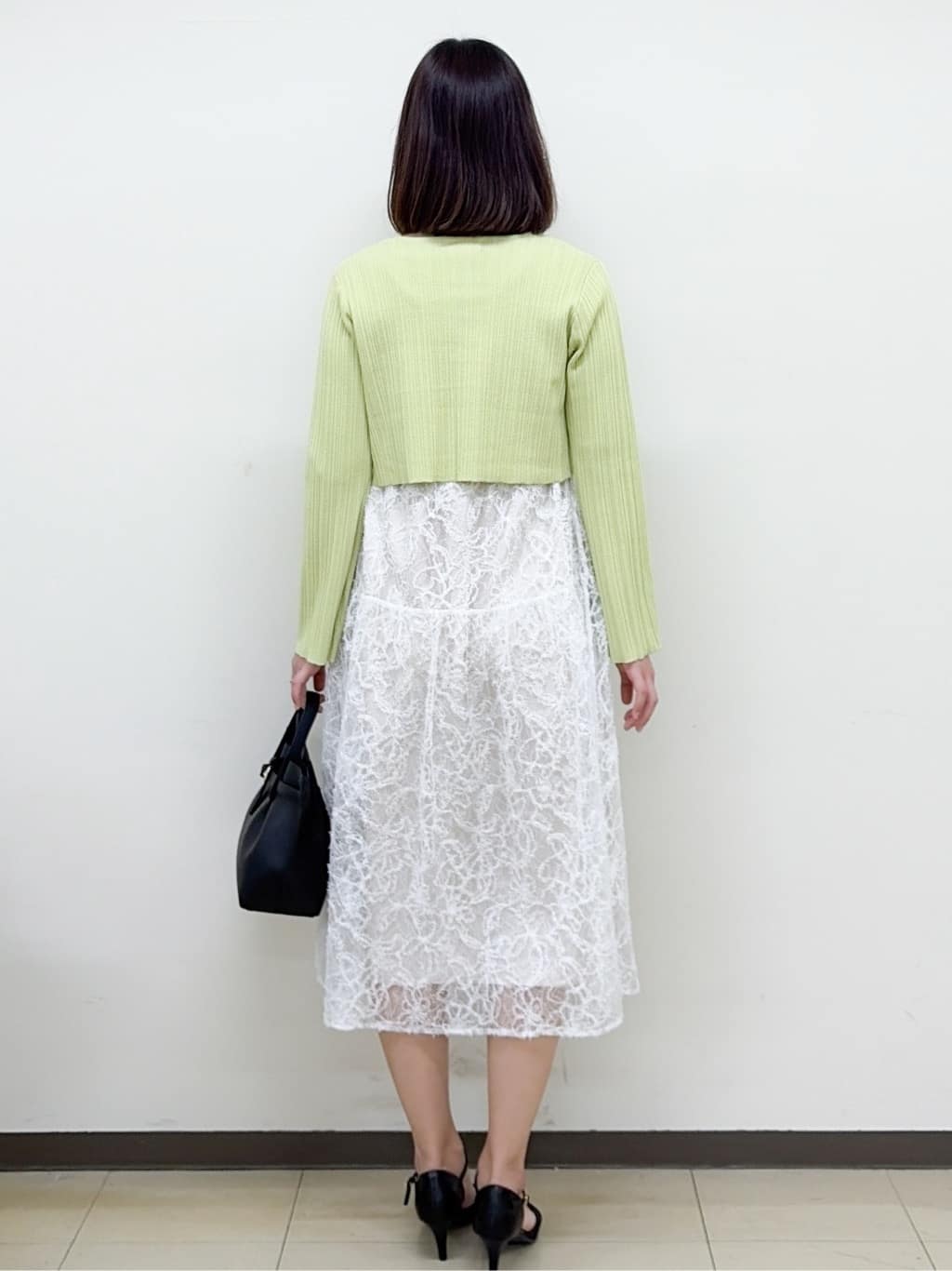 yurinaさんの「index｜《ツインセット》カーディガン&times;ニットドッキングワンピース【洗濯機OK】」を使ったコーディネート