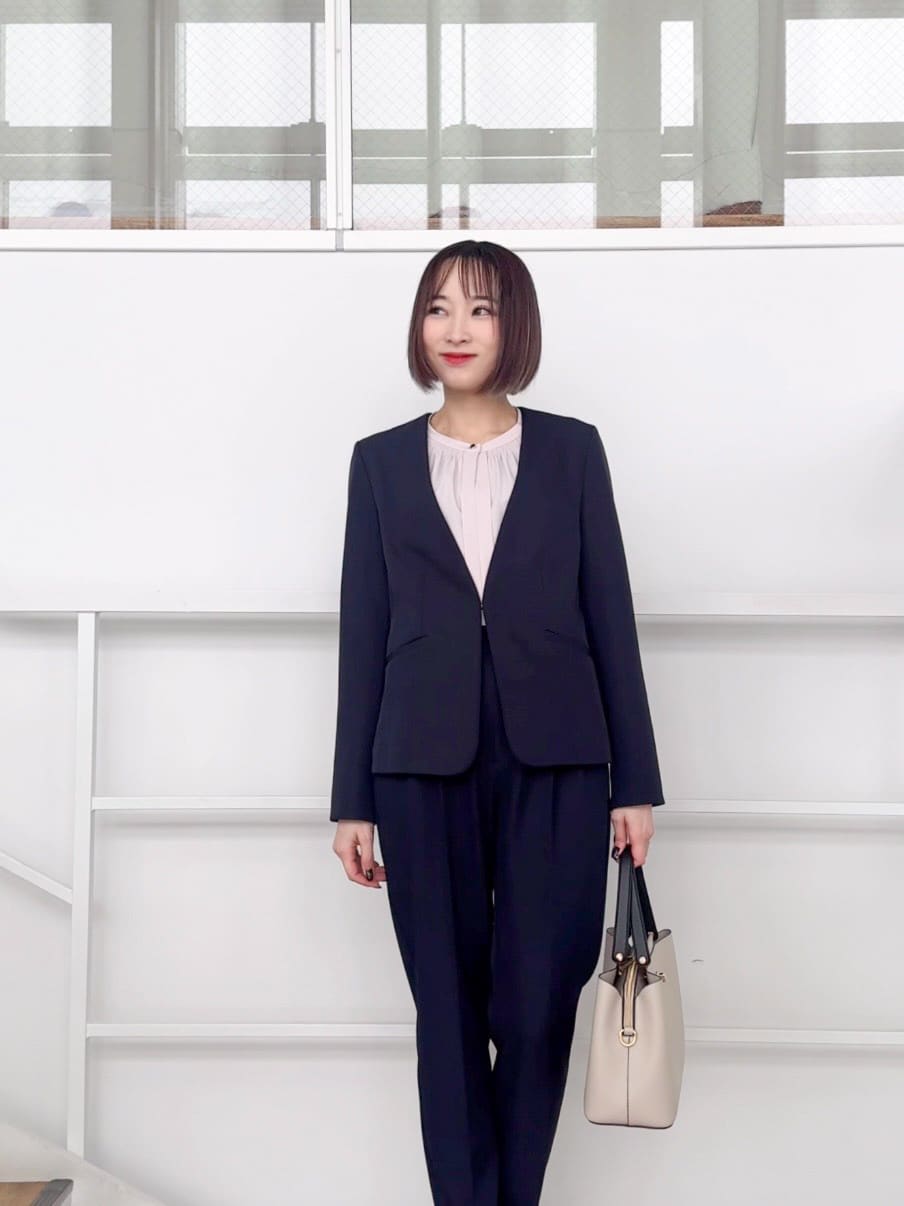 𝐜𝐡𝐢𝐤𝐚さんの「SHOO･LA･RUE｜【洗濯機可/UV/SS-3L】すっきり好印象 ノーカラージャケット」を使ったコーディネート