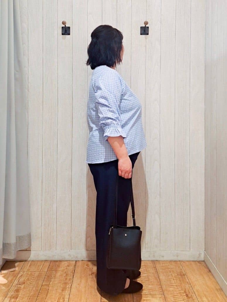 kotomiさんの「SHOO･LA･RUE｜【セットアップ可/洗濯機可】上品チェックが好印象 ゆるさら6分袖ブラウス」を使ったコーディネート
