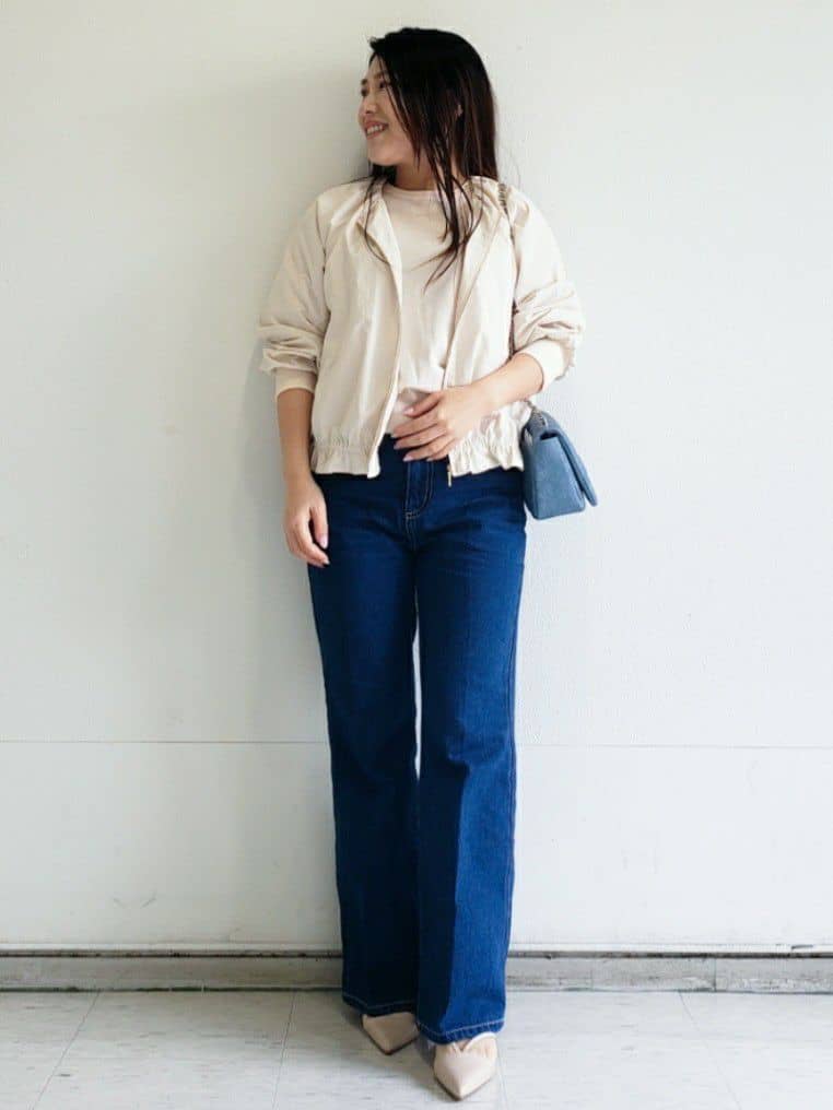 Riaさんの「index｜接触冷感ノーカラーブルゾン【洗濯機OK／防シワ】」を使ったコーディネート