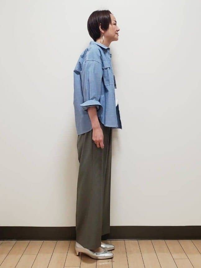 yuuさんの「Reflect｜【羽織にも◎】ダンガリーシャツ」を使ったコーディネート