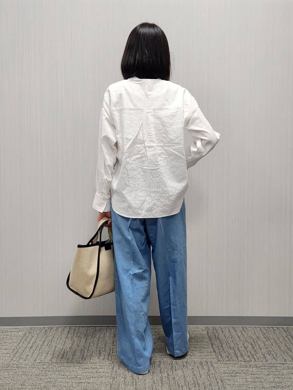 naraさんの「Dessin｜【洗える】フリルネックタックブラウス」を使ったコーディネート