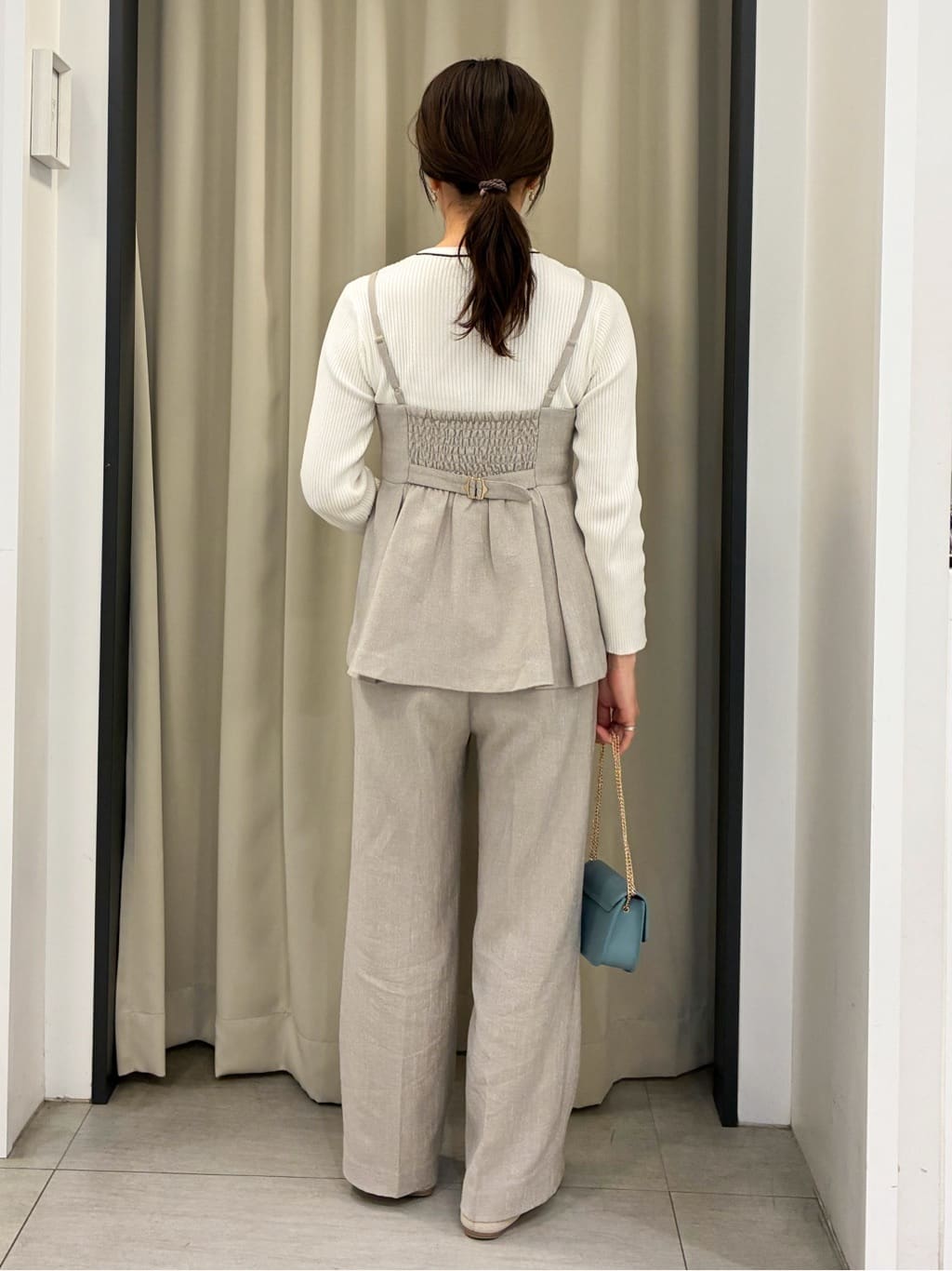 eguchiさんの「grove｜【カセット服】リネンライク ペプラムビスチェ」を使ったコーディネート