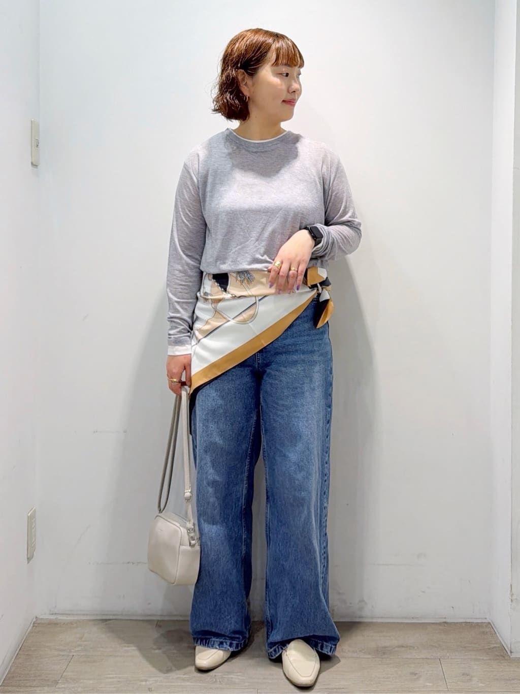 sumicaさんの「OPAQUE.CLIP｜配色レイヤードロングスリーブTシャツ【洗える】」を使ったコーディネート