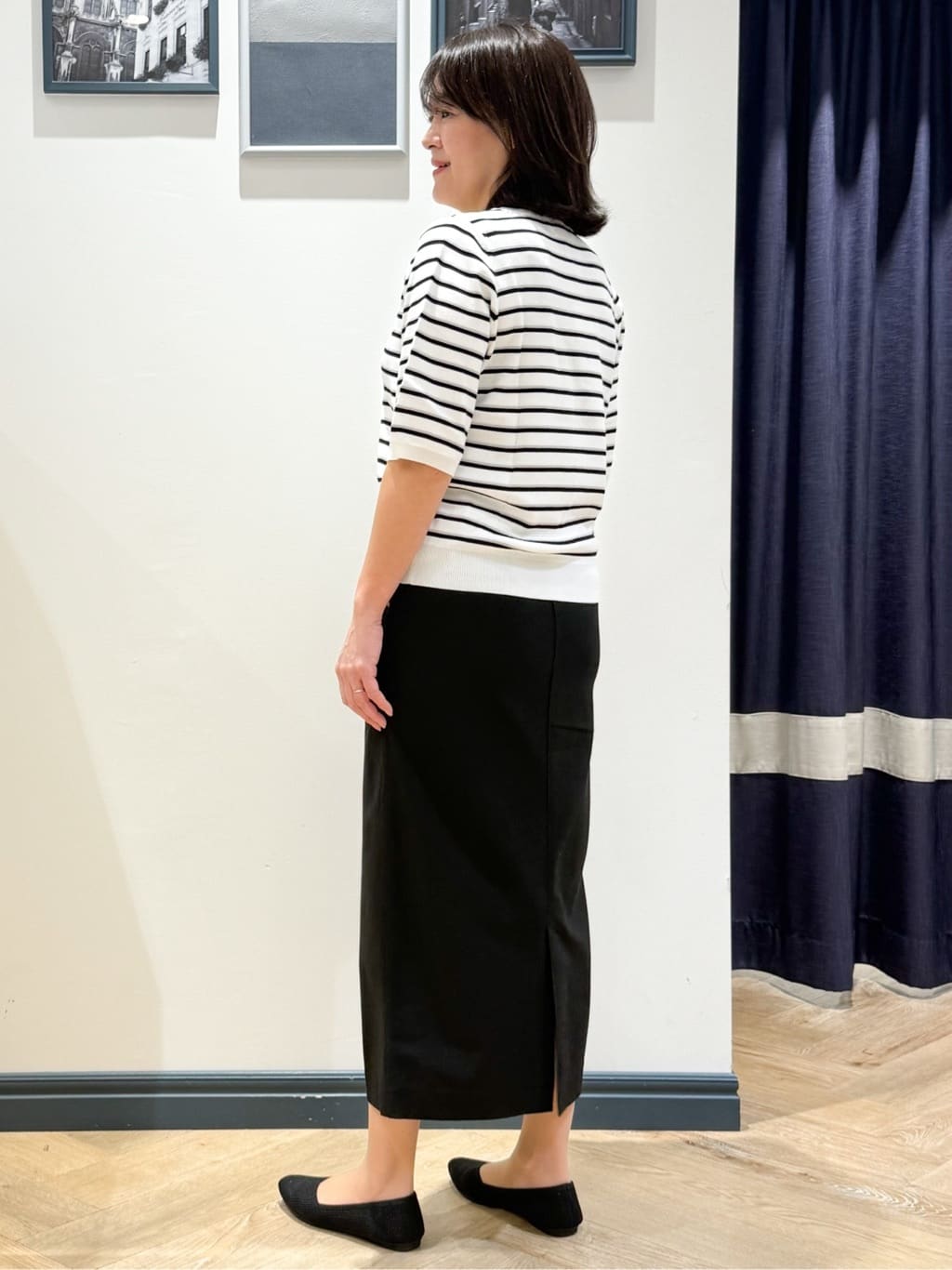 Lilyさんの「grove｜【貴島明日香さん着用】ハイパーストレッチナロースカート」を使ったコーディネート