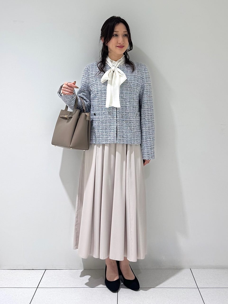 そんさんの「INDIVI｜【セレモニー／洗える】ミックスツイードライトジャケット」を使ったコーディネート