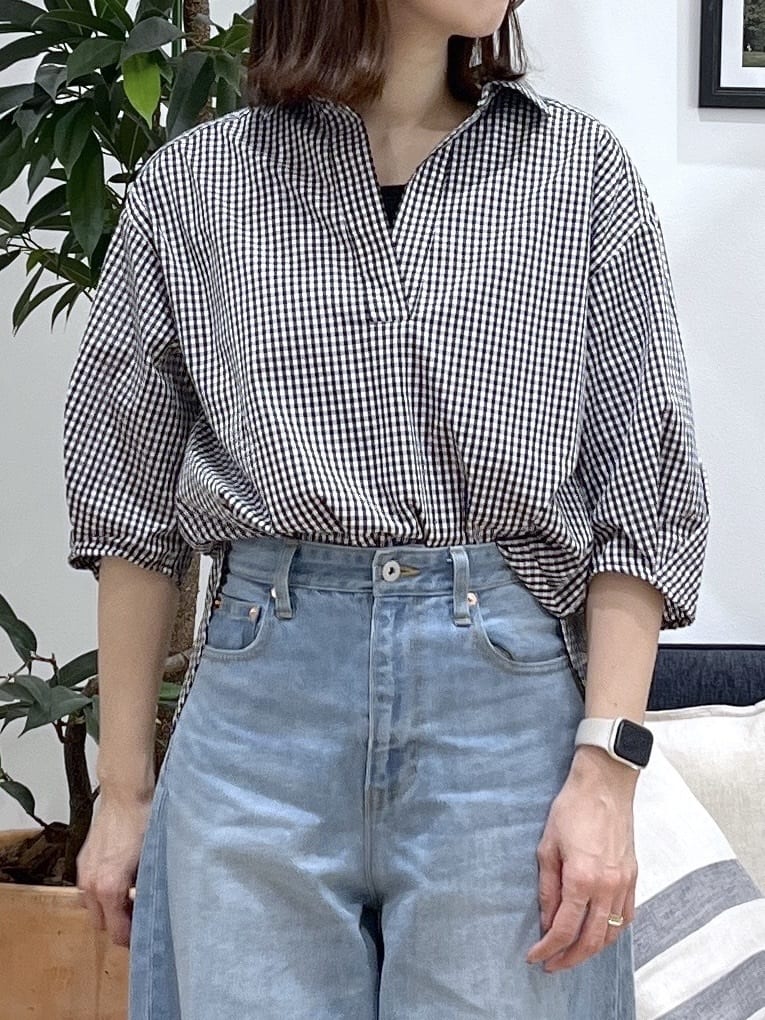 canaさんの「Dessin｜【洗える】スキッパーシャツブラウス」を使ったコーディネート