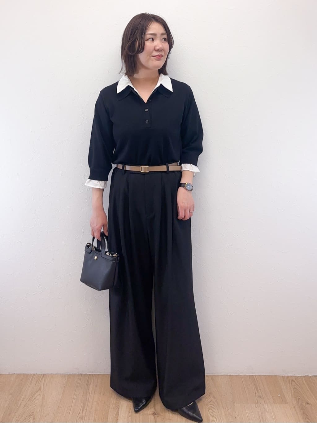 Takeさんの「OPAQUE.CLIP｜美脚ストレッチ イージータックワイドパンツ【洗濯機OK】」を使ったコーディネート