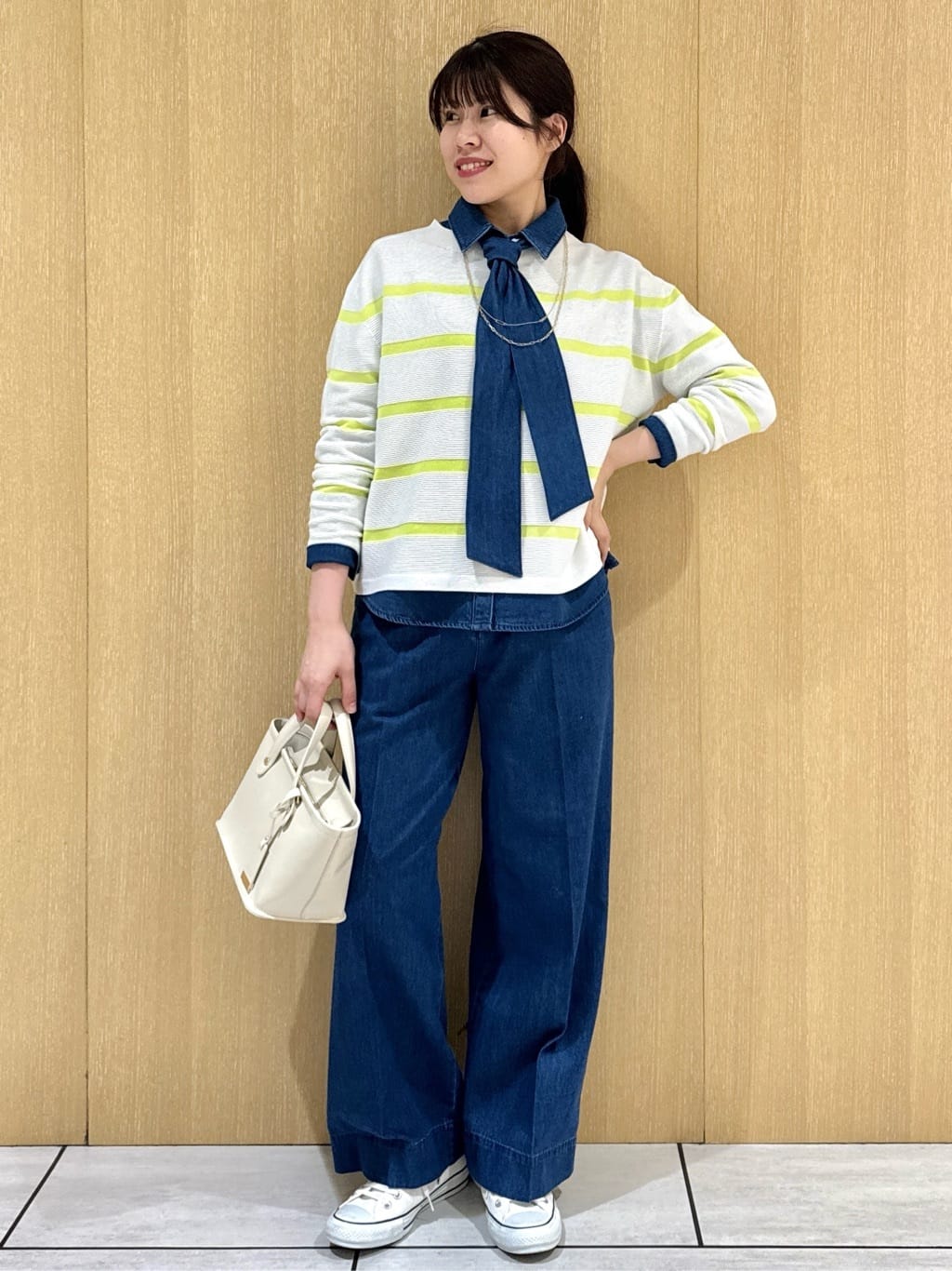 nanaさんの「UNTITLED｜◆【ゆったり/洗える】クロップドニットプルオーバー」を使ったコーディネート