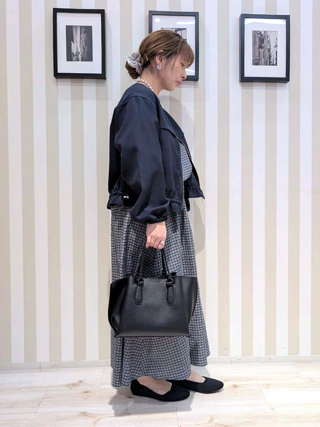 otaさんの「SHOO･LA･RUE｜【セットアップ可/洗濯機可】上品チェックが好印象 ゆるさら6分袖ブラウス」を使ったコーディネート