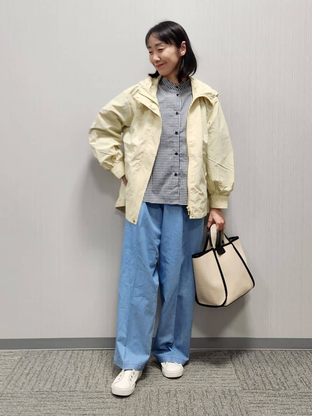naraさんの「Dessin｜【撥水・洗える】フーデッドライトブルゾン」を使ったコーディネート