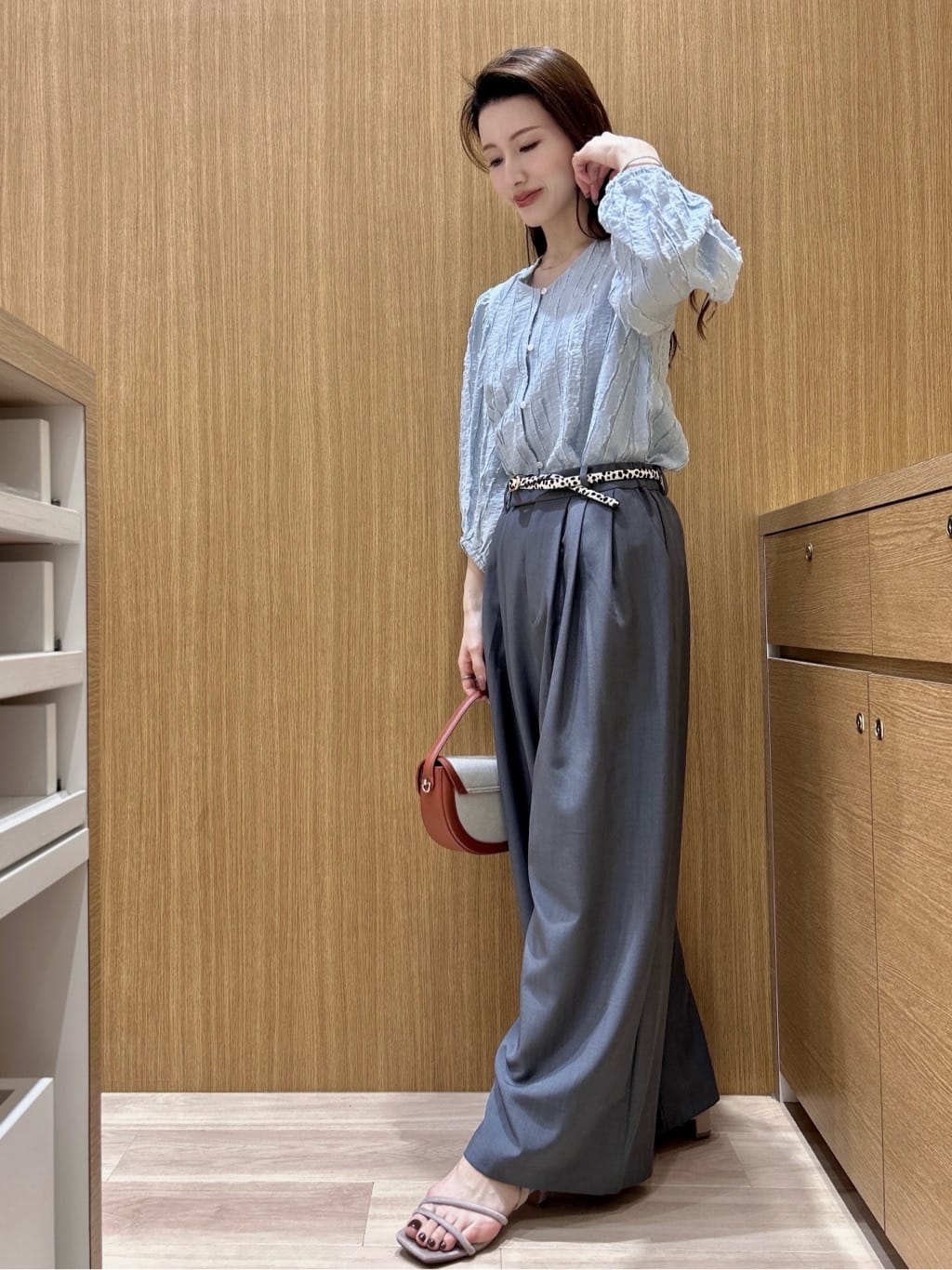 maiさんの「OPAQUE.CLIP｜フリンジジャカードブラウス【洗濯機OK】」を使ったコーディネート